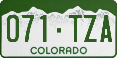 CO license plate 071TZA