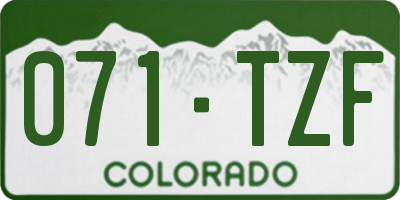 CO license plate 071TZF