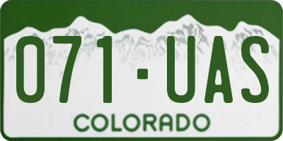 CO license plate 071UAS