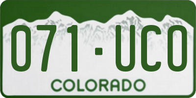 CO license plate 071UCO