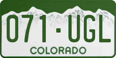 CO license plate 071UGL