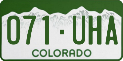 CO license plate 071UHA