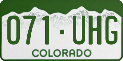 CO license plate 071UHG