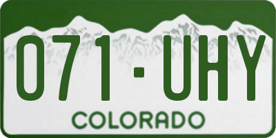 CO license plate 071UHY