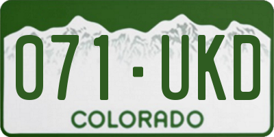 CO license plate 071UKD