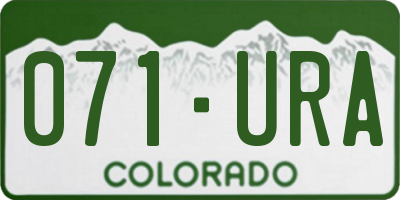 CO license plate 071URA