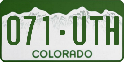 CO license plate 071UTH