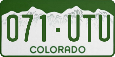 CO license plate 071UTU