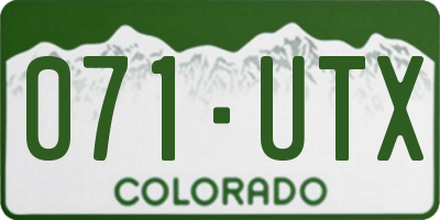 CO license plate 071UTX