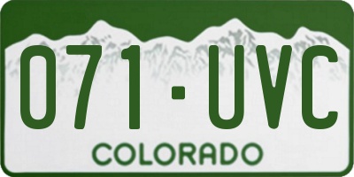 CO license plate 071UVC
