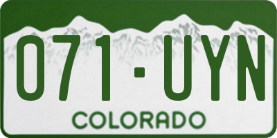 CO license plate 071UYN