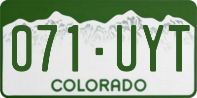 CO license plate 071UYT