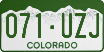 CO license plate 071UZJ