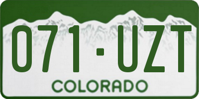 CO license plate 071UZT