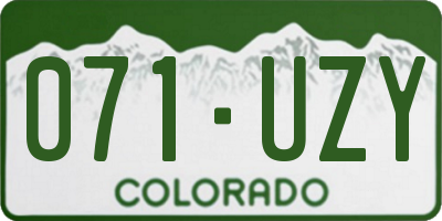 CO license plate 071UZY