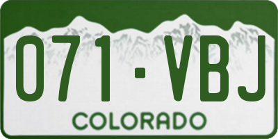 CO license plate 071VBJ
