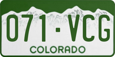CO license plate 071VCG