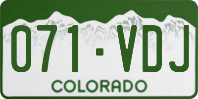 CO license plate 071VDJ