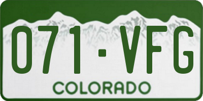 CO license plate 071VFG
