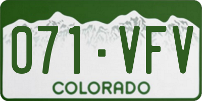 CO license plate 071VFV