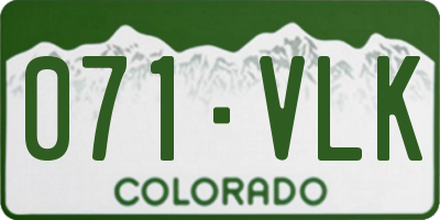 CO license plate 071VLK