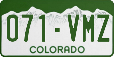 CO license plate 071VMZ
