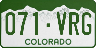 CO license plate 071VRG