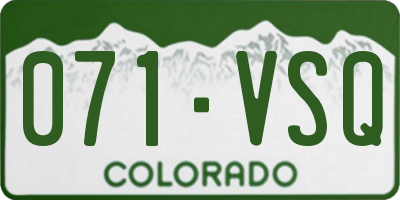 CO license plate 071VSQ