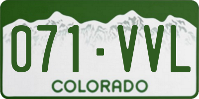 CO license plate 071VVL