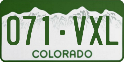 CO license plate 071VXL