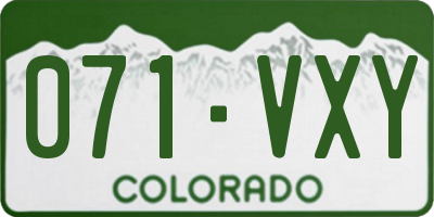CO license plate 071VXY