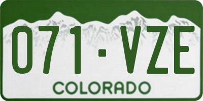 CO license plate 071VZE