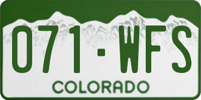 CO license plate 071WFS