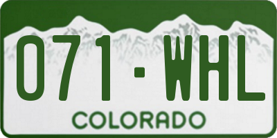 CO license plate 071WHL