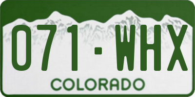 CO license plate 071WHX