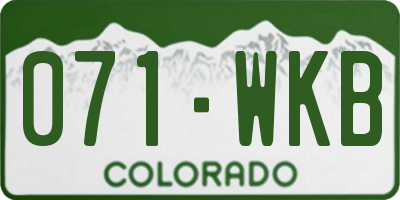 CO license plate 071WKB