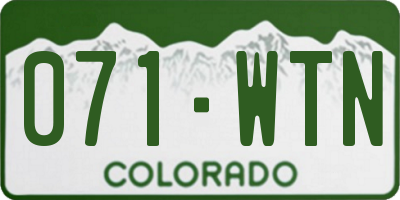 CO license plate 071WTN