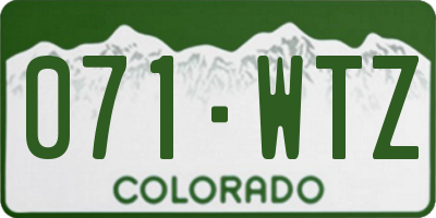 CO license plate 071WTZ