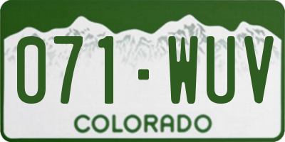 CO license plate 071WUV