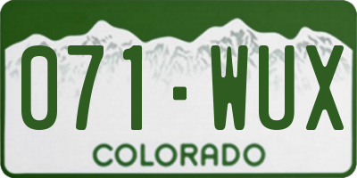 CO license plate 071WUX