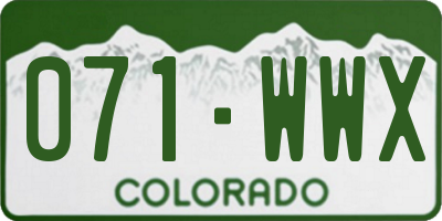 CO license plate 071WWX