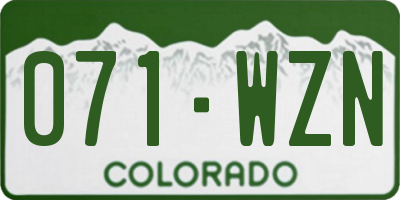 CO license plate 071WZN