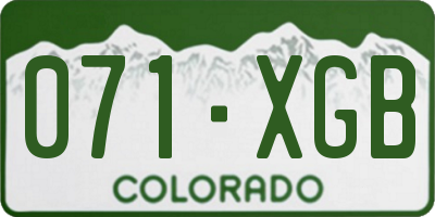 CO license plate 071XGB