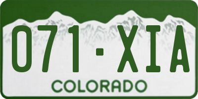 CO license plate 071XIA