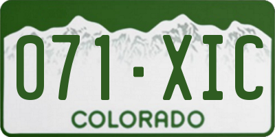 CO license plate 071XIC