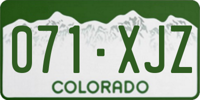 CO license plate 071XJZ
