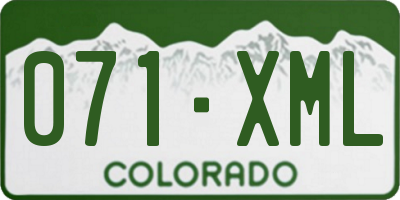 CO license plate 071XML