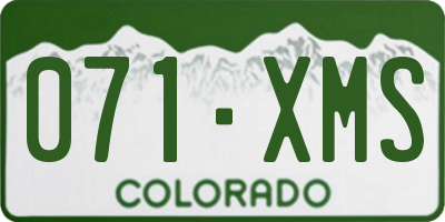 CO license plate 071XMS