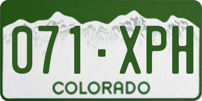 CO license plate 071XPH