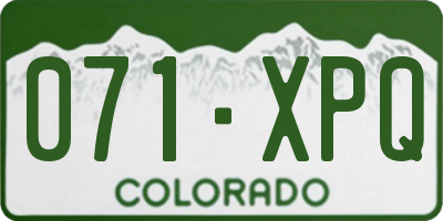 CO license plate 071XPQ